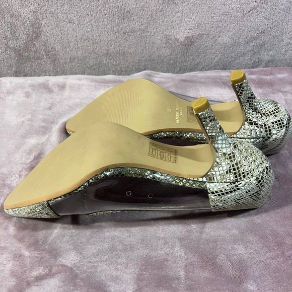 Snakeskin Print Heels “Gabbie” Clear Sides - Picture 8 of 12